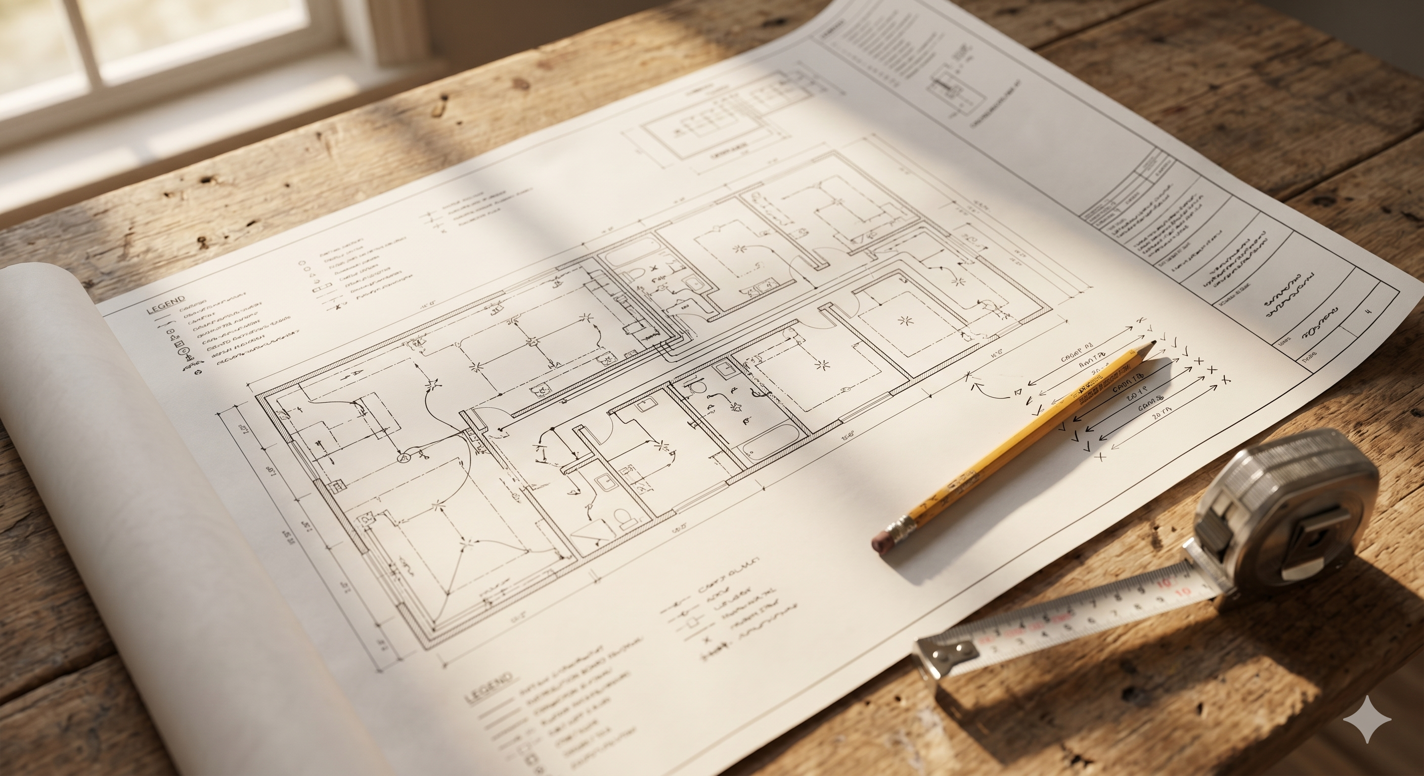 Plan électrique coté sur table de travail